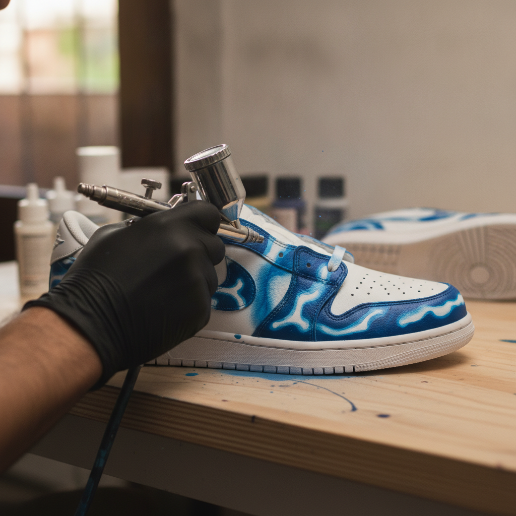 Shoe Airbrushing no peoples faces just hand