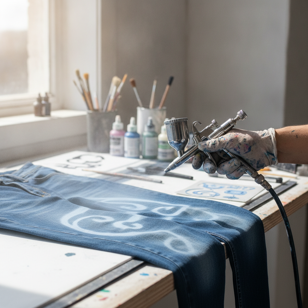Jeans Airbrushing no peoples faces just hand